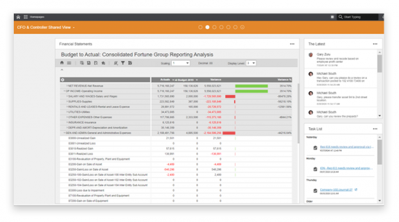 screenshot of Infor Financials & Supply Management